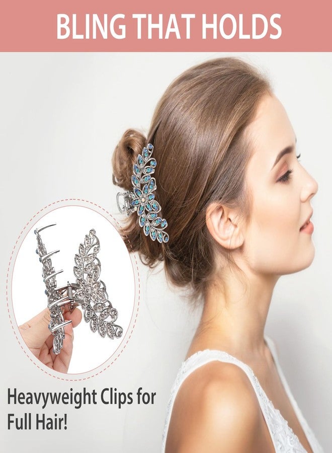 كيلوفلاي مجموعة مشابك شعر معدنية عتيقة من الكريستال من كيلوفلاي، 3 قطع، للشعر الطويل والكثيف - Image 4